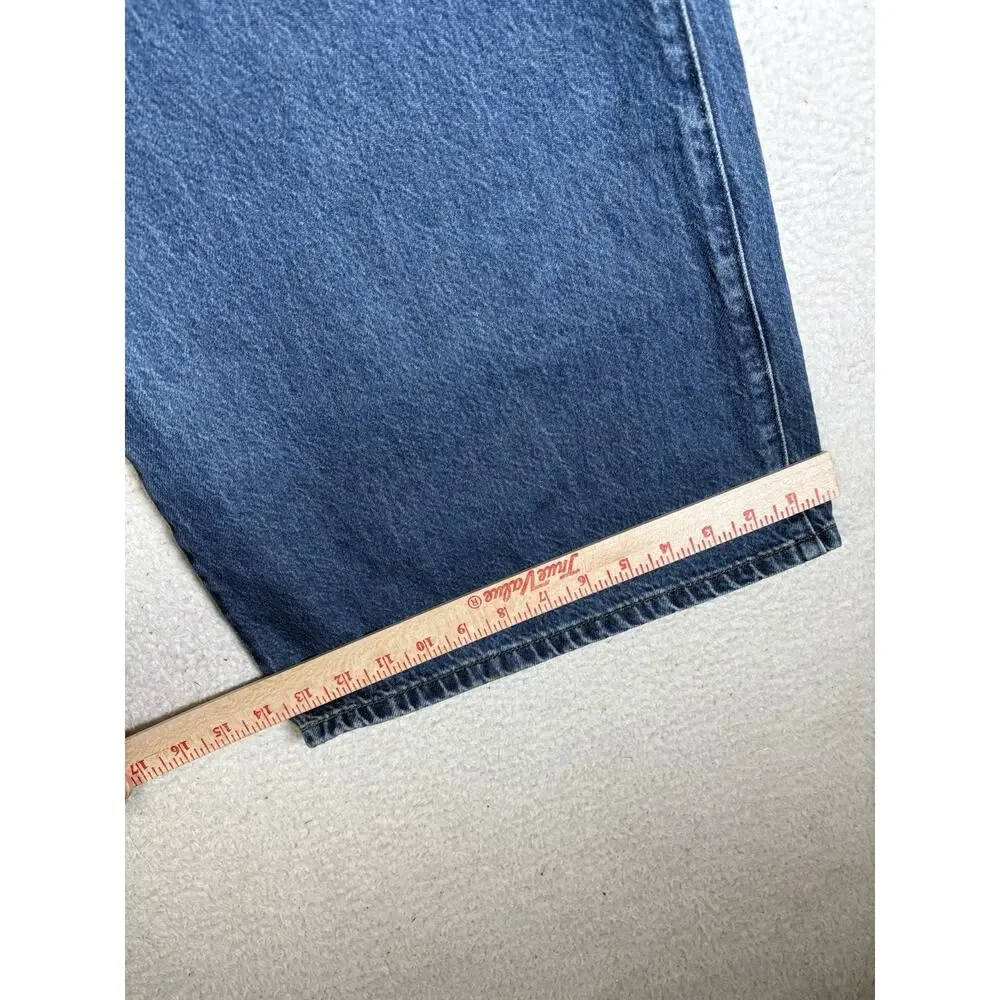 Levis Baggy Jeans Womens 38x31 Blue Premium Mile High Cropped Wide Leg Denim